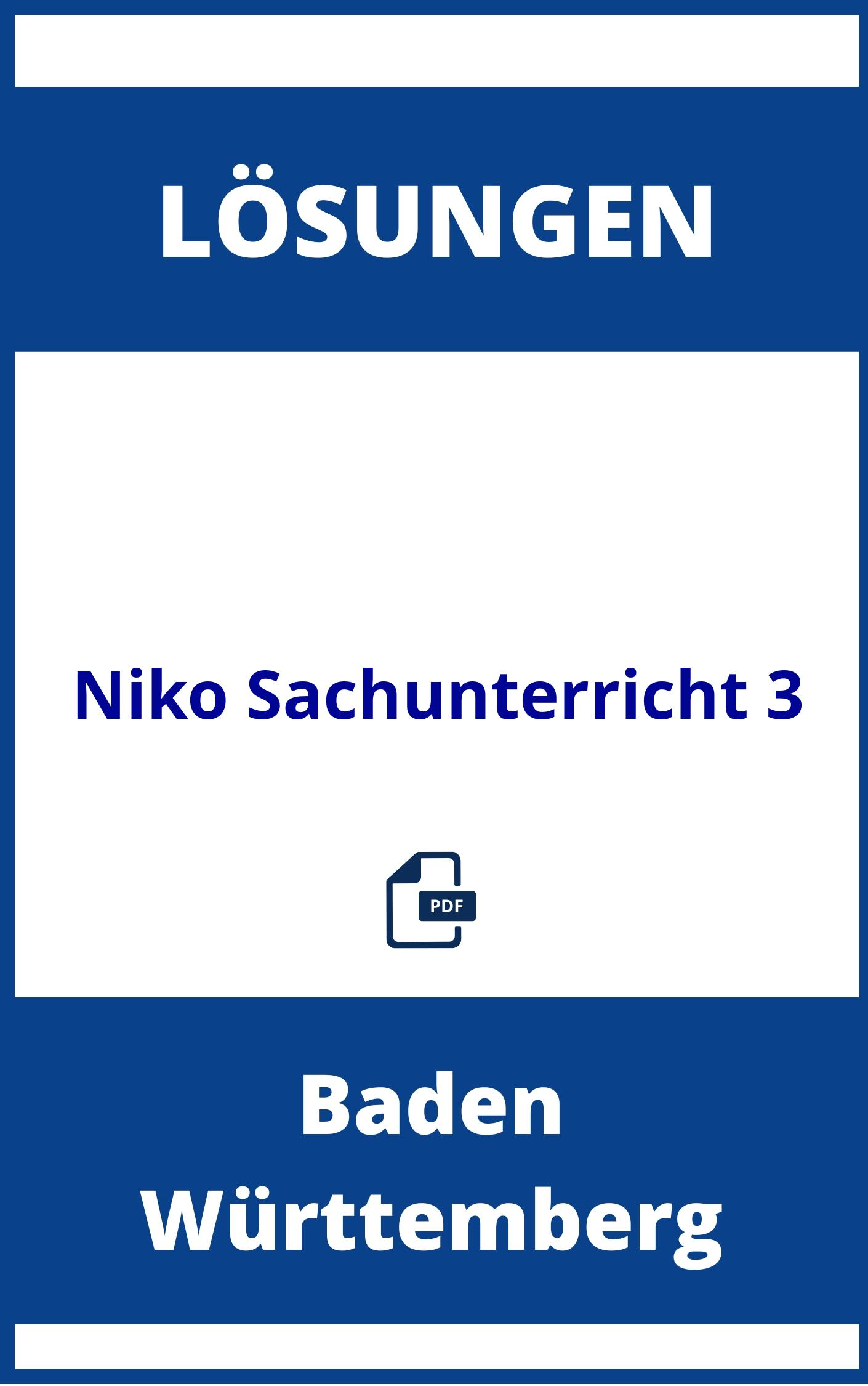 Niko Sachunterricht 3 Lösungen Baden-Württemberg PDF